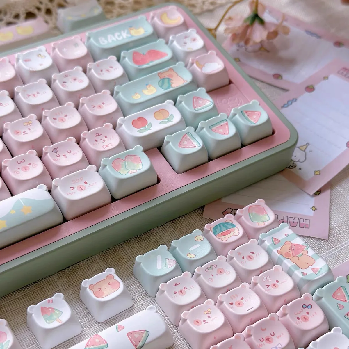 

Cute Keycap PBT Set of Key Summer Theme Keycap EAO Profile Key Cap PBT Keycaps Mechanical Keyboard Keycaps 7u 6.25U 2.75U 2.75u