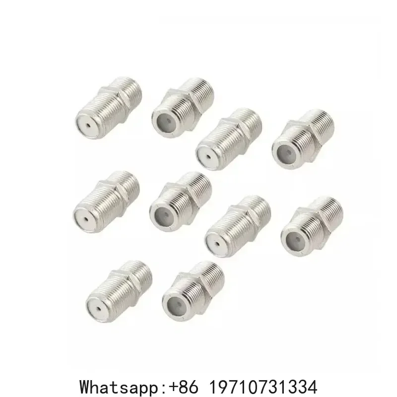 for F Type UHF Adapter Metal Female Jack RG6 Coaxial Connector Terminals TV Video Signal High Quality Durable