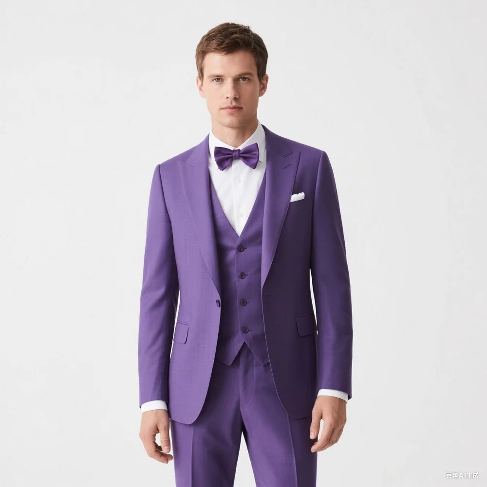 

Men's Elegant Casual Solid Vest Pants Set Outdoor English Style Wedding Performance Singer Outfit