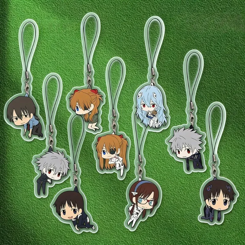

9Pcs Neon Cute Genesis Classic Evangelion Peripheral Phone Chain Asuka Langley Lanyard Pendant Student Bag Hanging Ornament