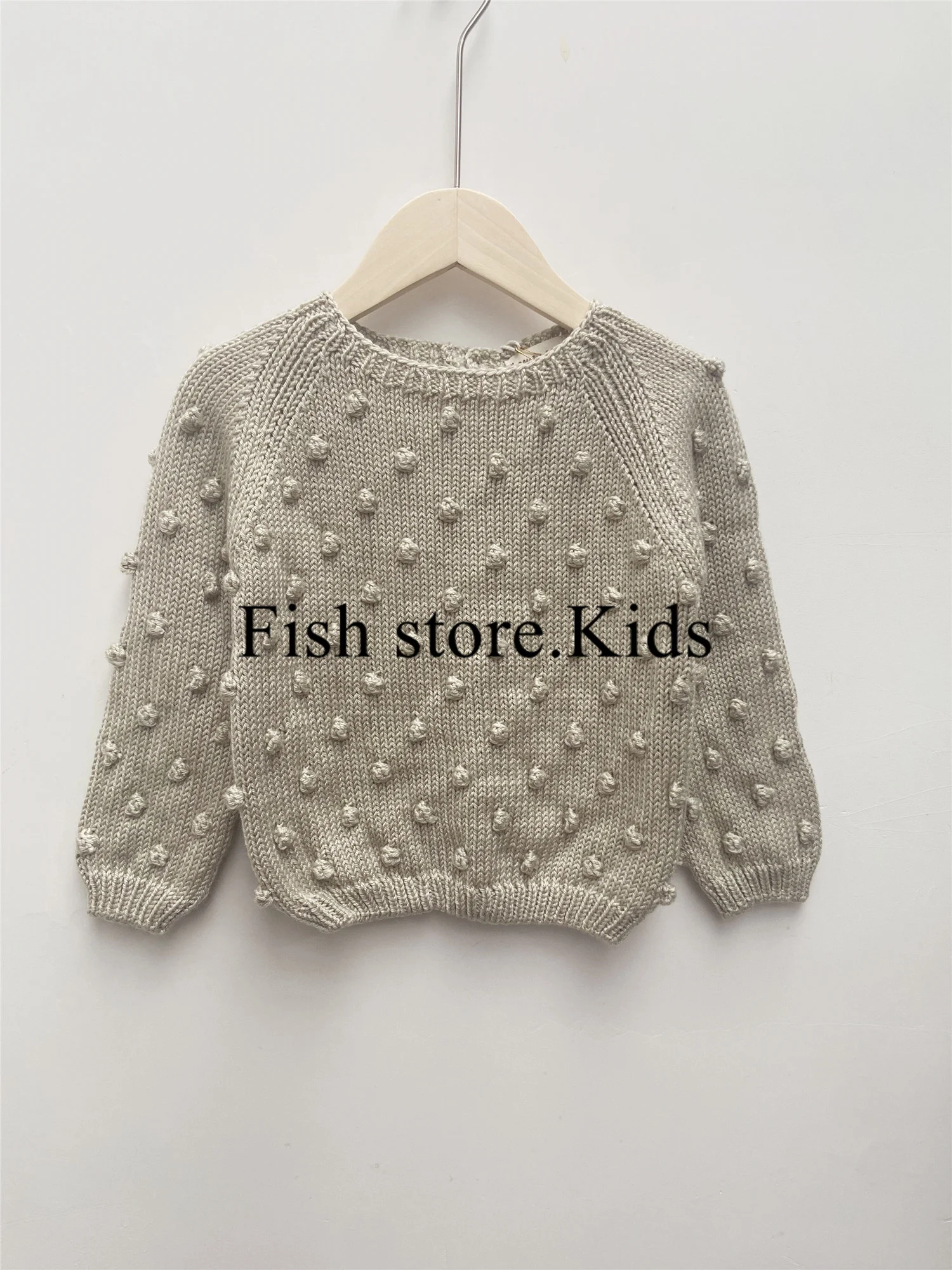 In stock Autumn/Winter 2024 new mp series children's wool popcorn hand-knitted sweater girls baby pleated skirt pants