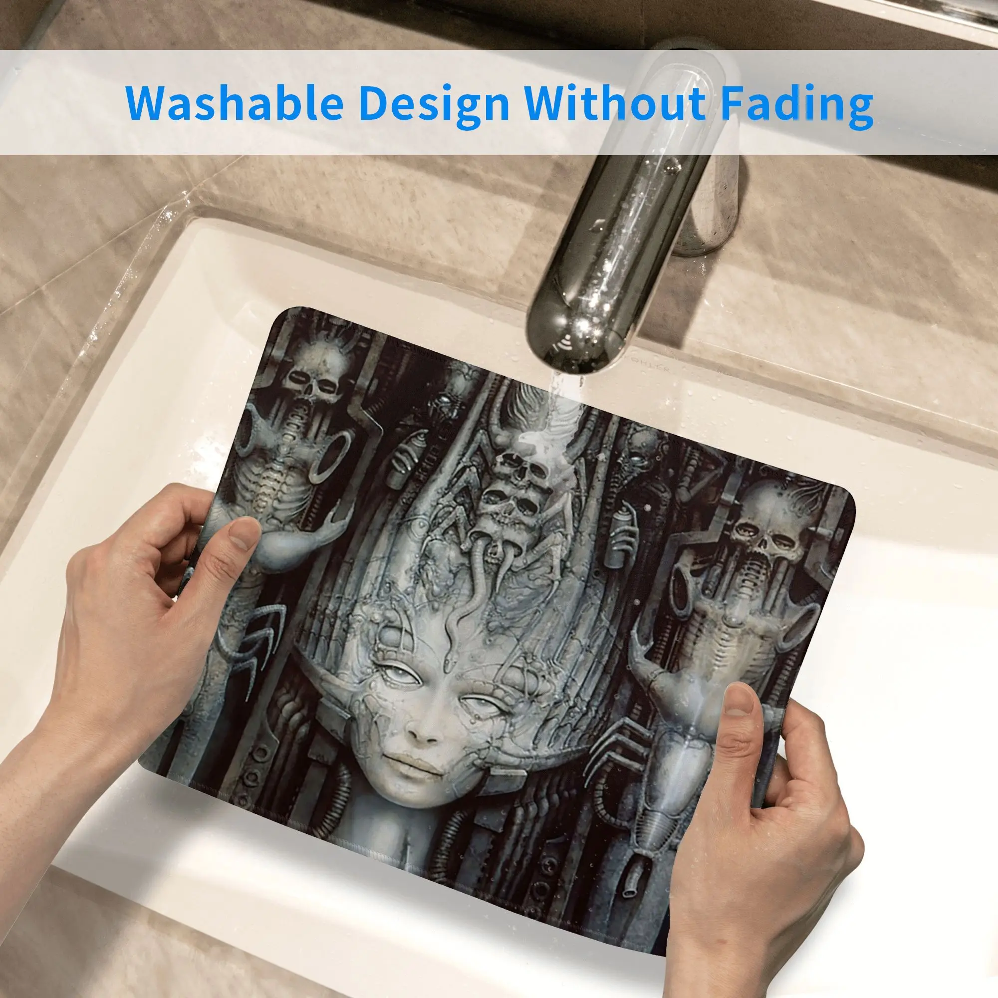 Hr giger-li-pintura mouse pad teclado de computador mouse tapete de jogos pc portátil tapete de mesa acessórios de escritório tapetes de mesa