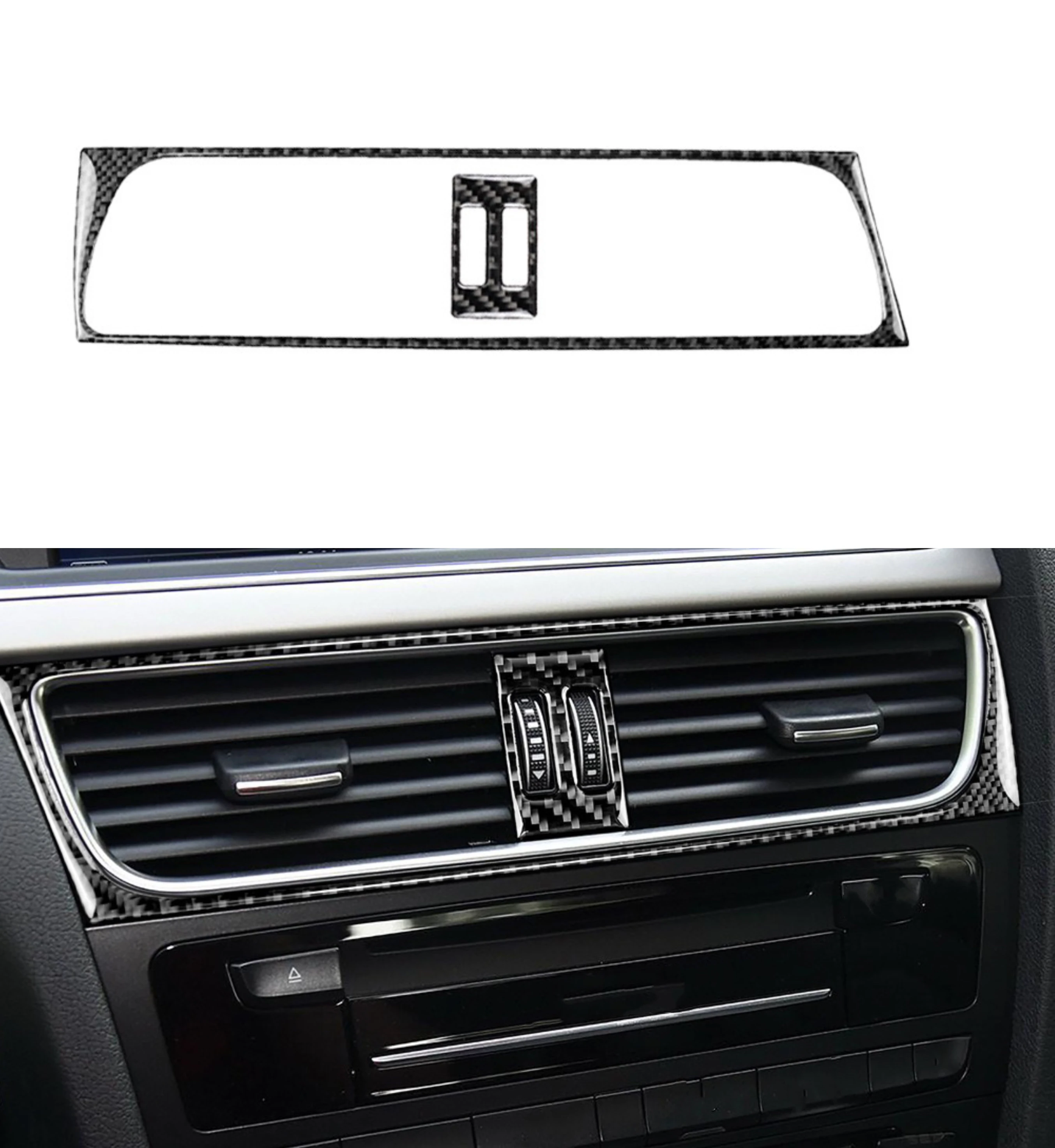 

for Audi A4 B8 A5 Q5 AC Air Conditioner Outlet Vent Decorative Sticker Cover Trim Decal Car Interior Accessories Carbon Fiber