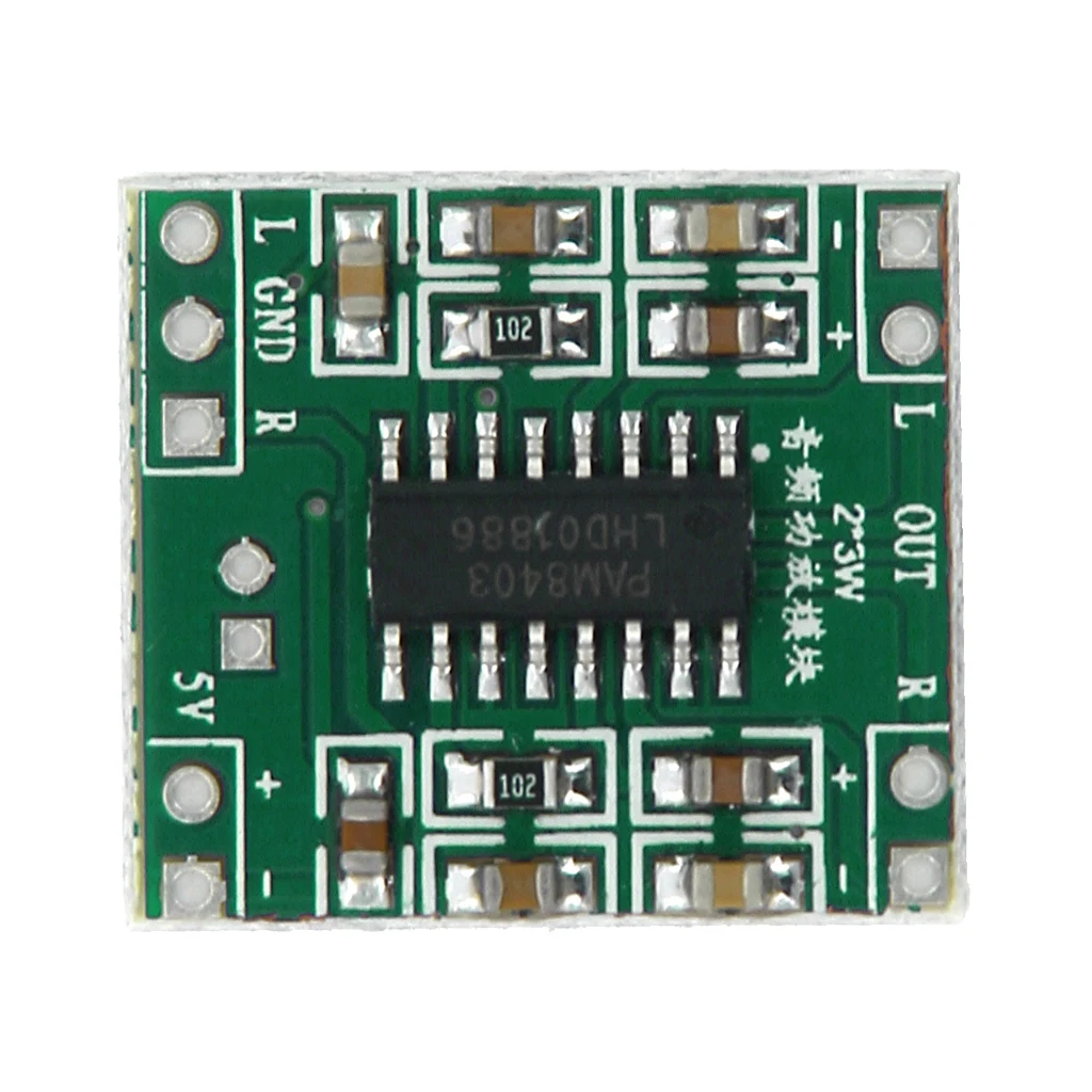 Ultra Small Digital Audio Amplifier Board 5V Class D Stereo Amp Module High Output for Micro Builds