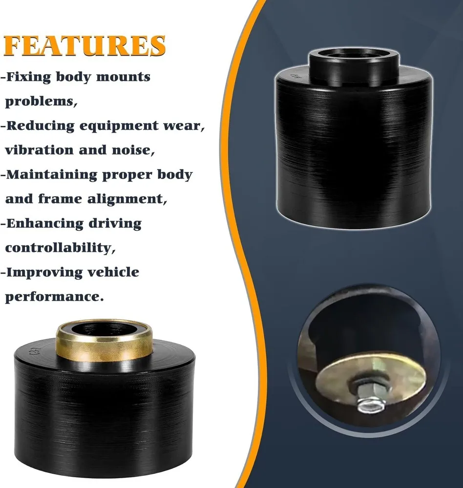 Body Cab Mount Bushing Set Kit Black Red For 1980-1998 Ford F150 F250 F350 2WD 4WD XL XLT XLS XLT Lariat Ranger XLT Base