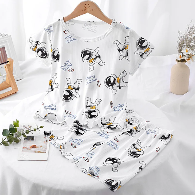 Summer Air-conditioned Clothing Pajamas for Girls Pijama Pajama Girl Sets for Children Loungewear Boy Children's Pajamas Robe