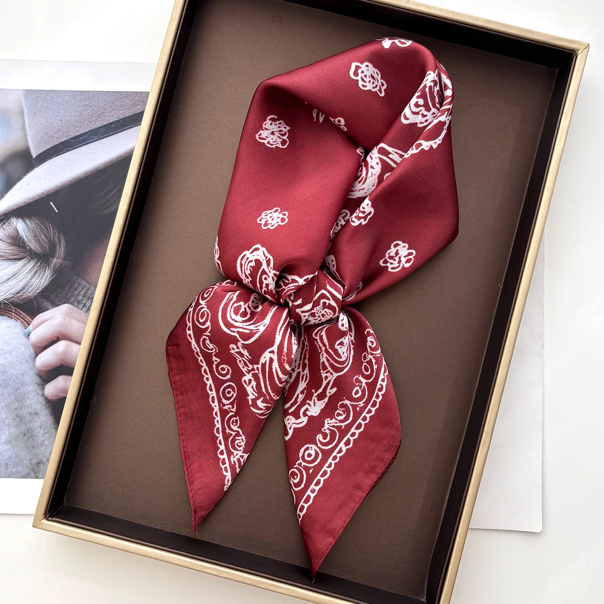 

Summer Print Scarf Silk Imitation Scarf Women Square Hairbands Foulard Female Bandana Neck Kerchief Headbands 2026 New