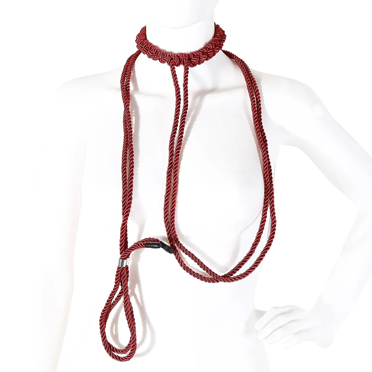 Bondage Rope Braided Simple Collar With Long Tow Rope BDSM Collar Cotton Rope Collar Multifunctional Gaming Accessories