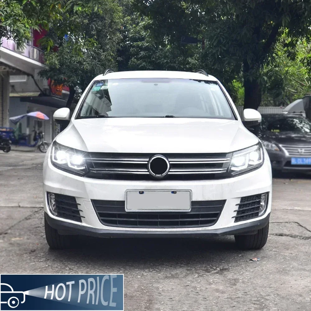 مجموعة مصابيح أمامية للسيارة لشركة فولكس فاجن تيجوان 2013-2017 ترقية جديدة 2023 LED المصابيح الأمامية للسيارات عدسة العارض ملحقات عالية الجودة