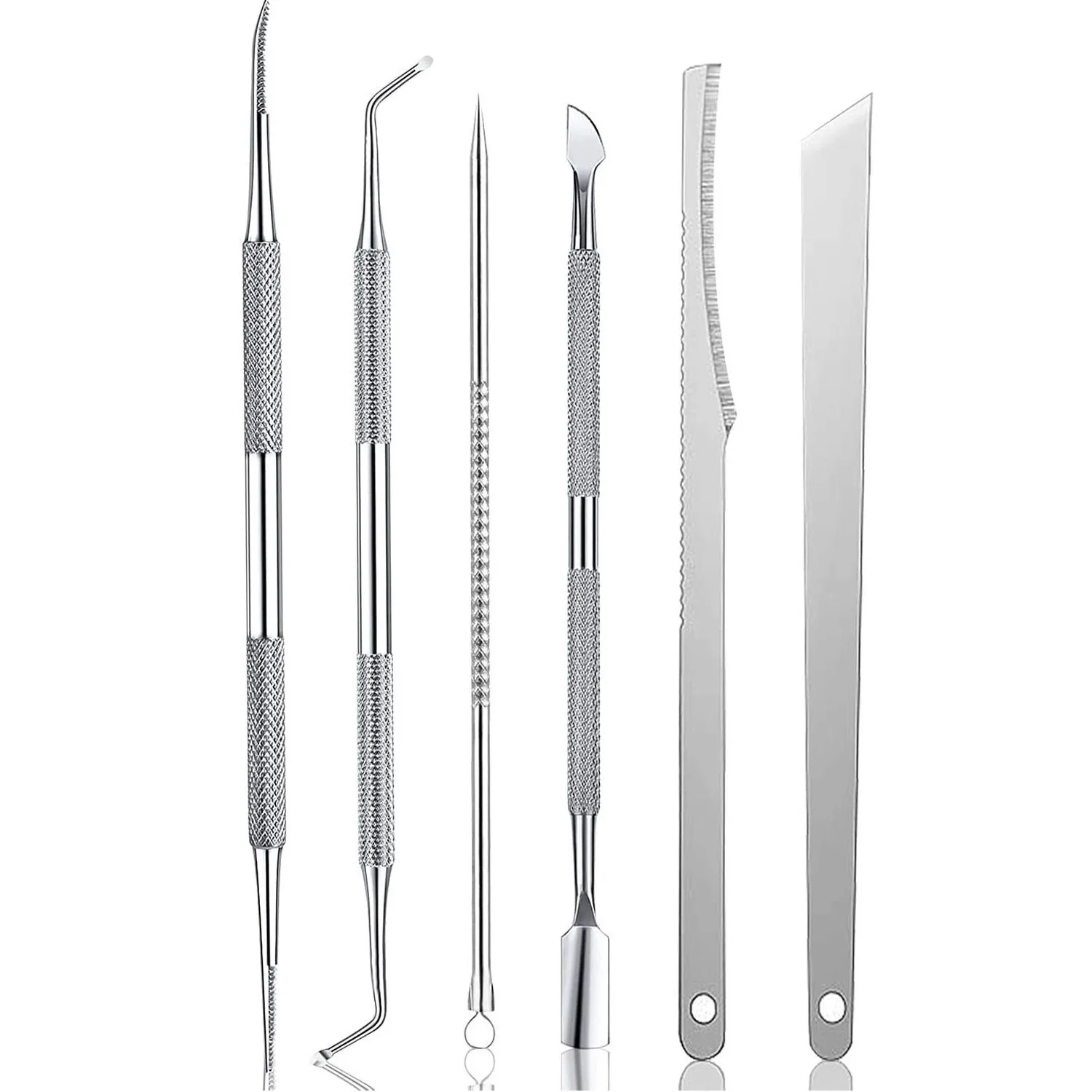 6/7/11 sztuk Manicure Pedicure nóż ze stali nierdzewnej do usuwania martwego naskórka modzele grube twarde obcinacz do paznokci trądzik igła Pick Tool