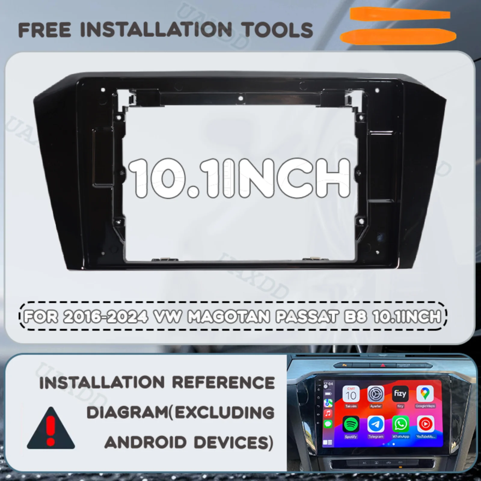 

Car For 2016-2024 VW MAGOTAN Passat B8 10.1INCH plastic accessories Kit panel frame fascia dashboard Automotive center console
