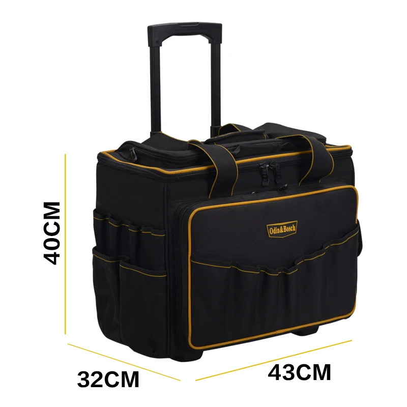 

Customized Carpenter Plumber Durable Heavy Duty Storage Wheels Electrician Tool Bag