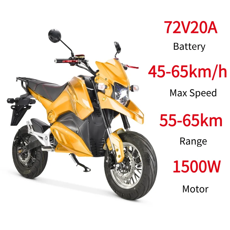 

ZOIN M5 72V 1500W High Power Electric Off-Road Motorcycle Adult Dirt Bike 65KM/H Max Speed 200KG Load Lead-Acid