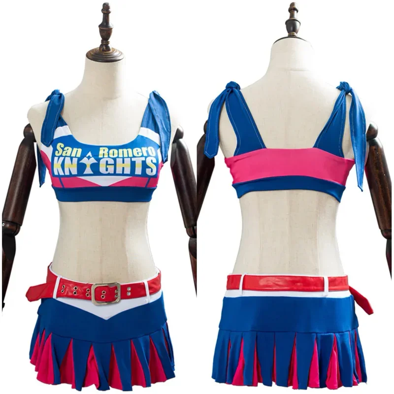 Lollipop Chainsaw Costume Juliet Starling Cosplay Costume Uniform Girls Adult Women Dress Top Party Halloween Cosplay Costumes