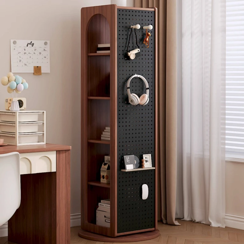 multifunctional rotating bookshelf with mirror floor-standing bookcase living room display libreria scaffale per libri furniture