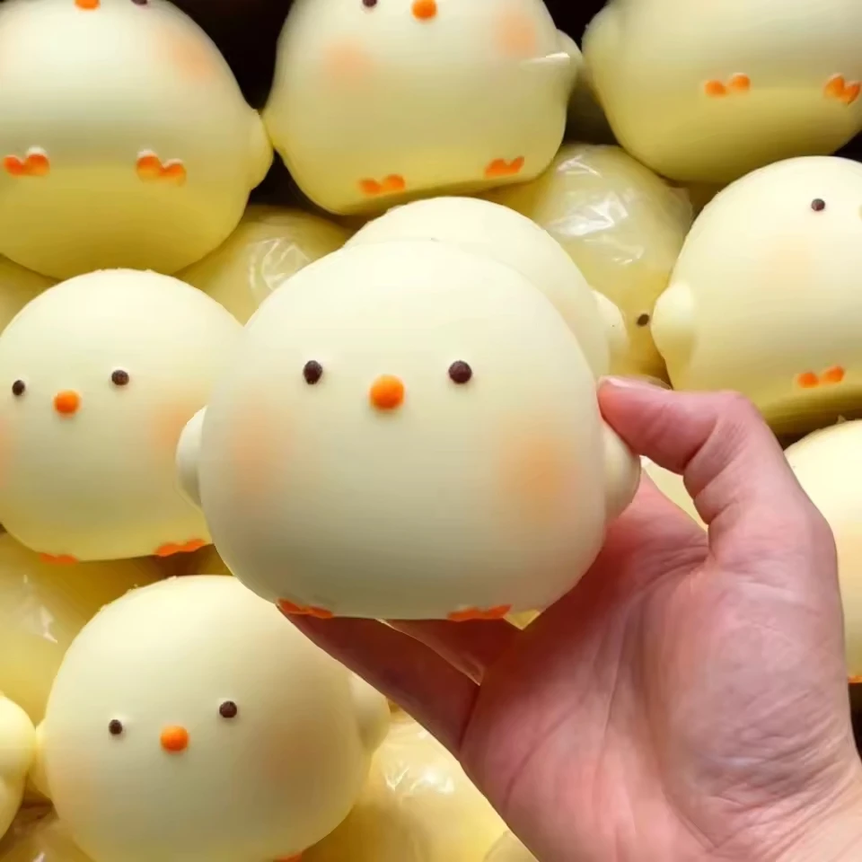 1/2Pcs Kawaii Chick Squishy Toy, Soft Slow Rising PU Squeeze Fidget Toy for Stress Relief, Sensory Toy Desk Decor, Party Gifts