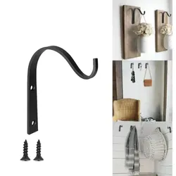 3/6Pcs Metal Hooks J-hook Vintage Wall Hanger Screw Hooks For Bathroom Kitchen Room Cloth Towel Rack Coat Hat Holder