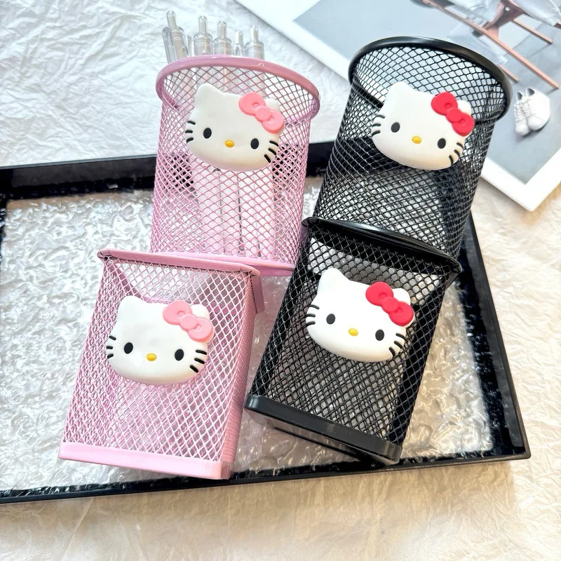Sanrio Hello Kitty Metal Pencil Holder Study Pencil Holder KT Cat Student Study Stationery Birthday Christmas Pen Holder Gifts