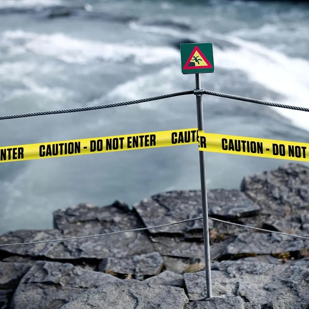 Do Not Enter Yellow Caution Tape Roll Halloween Caution Tape Safety Barrier Hazard Warning Barricade Tape 7.5cm*100m