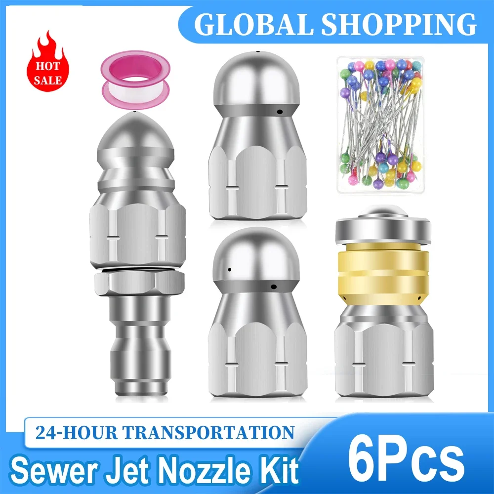 bico-de-lavadora-de-alta-pressao-de-1-4-polegada-em-aco-inoxidavel-para-limpeza-de-esgotos-e-tubulacoes-com-engate-rapido-e-ferramentas-de-jato