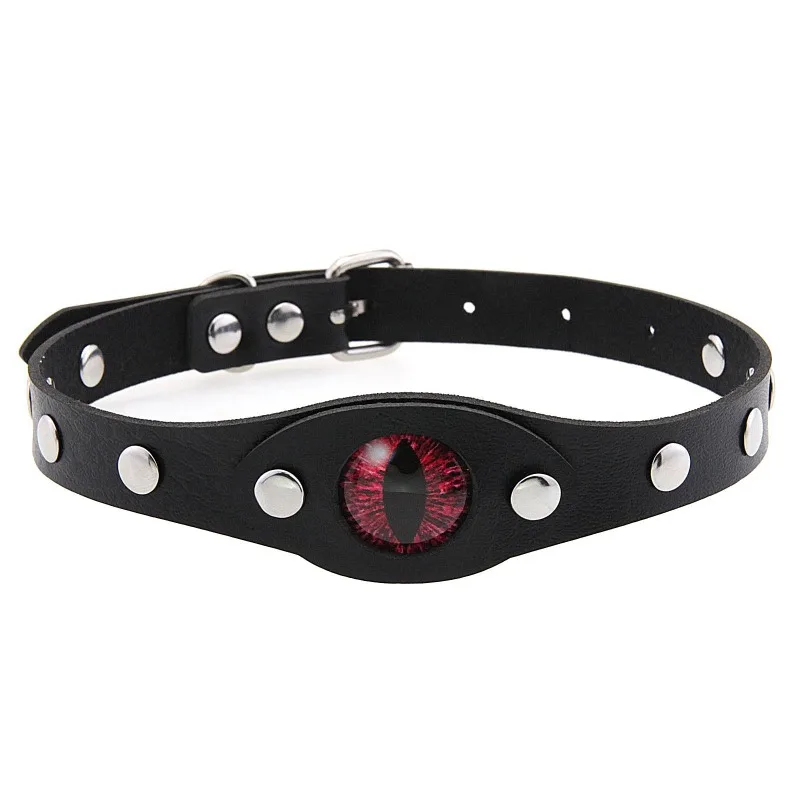 Decopunk Punk Gothic Verschillende Daemon Rode Leerling Individualiteit Rock En Roll Verstelbare Blue Tear Choker Lederen Hanger