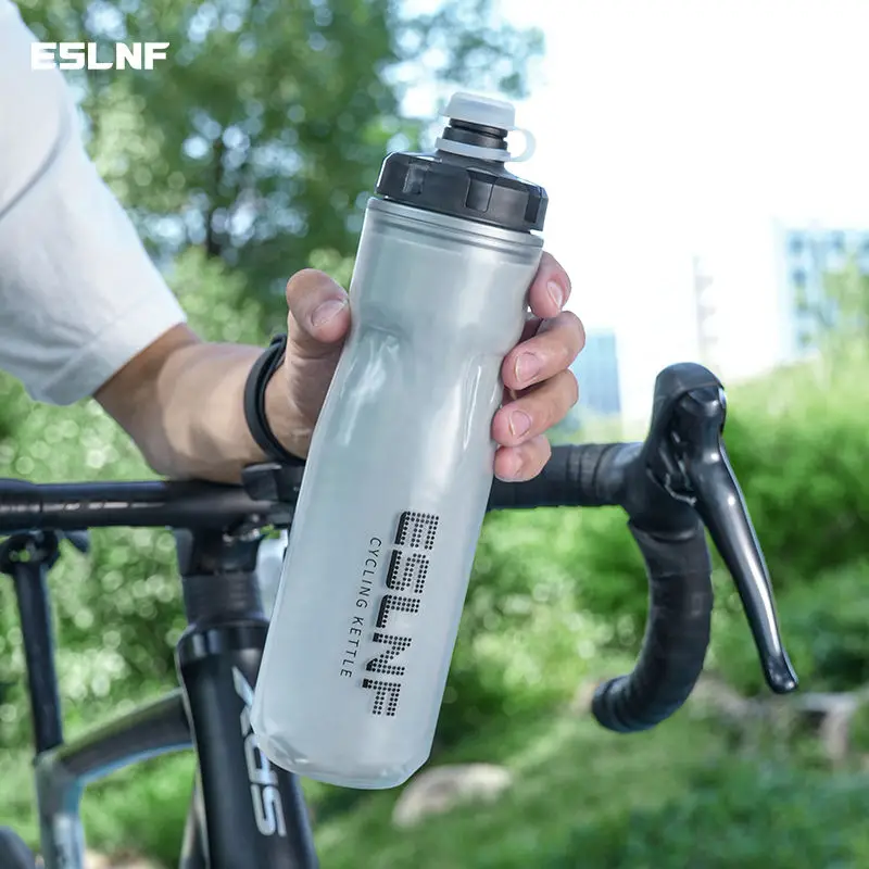 Cycling Insulated Water Bottle Thermal Drink PP5 Silicone 670ml Fitness Outdoor Sports Bicycle Portable Water Kettle