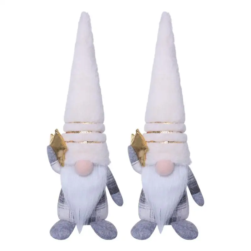 Recheado gnome decoração mesa sem rosto decoração de pelúcia 2x dos desenhos animados férias plushies sueco tomte boneca para estante quarto