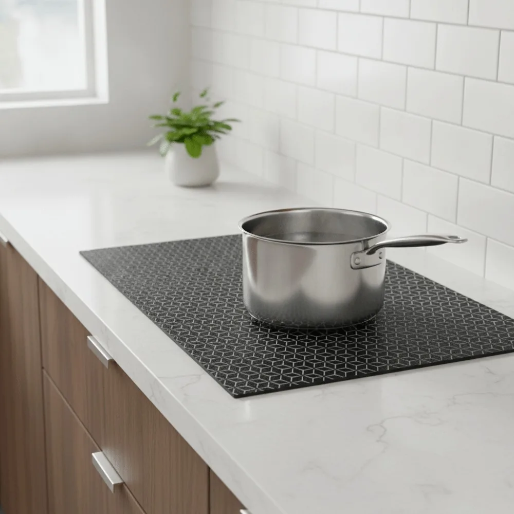 Silicone Induction Cook-top Mat Heat-resistant Non-Slip Induction Cooker Cover Pad Rectangular Large-sized Cook-top Protector