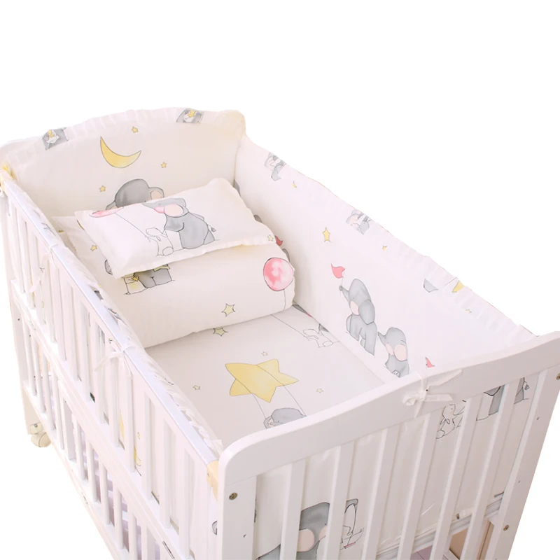 Cotton Baby Bedding Kit Newborn Baby Pillow Baby Bed  Anti-Collision Fence Newborn Child Cotton Quilt Set