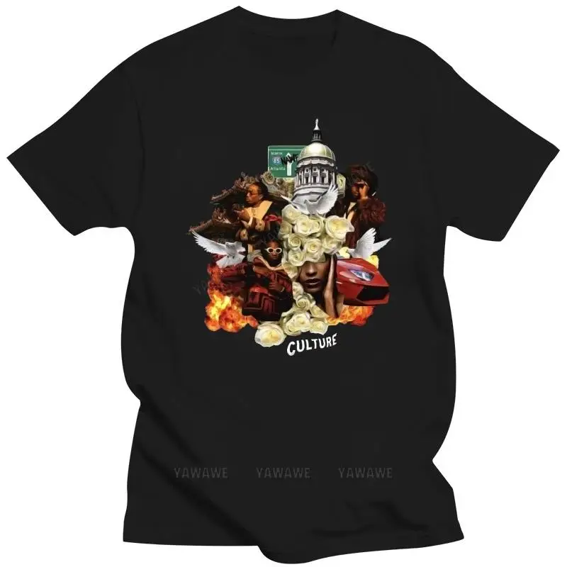 Mens brand fashion t-shirt Summer T shirts For Men MIGOS CULTURE ALBUM COVER T SHIRT unisex short sleeve male casual tee-shirt