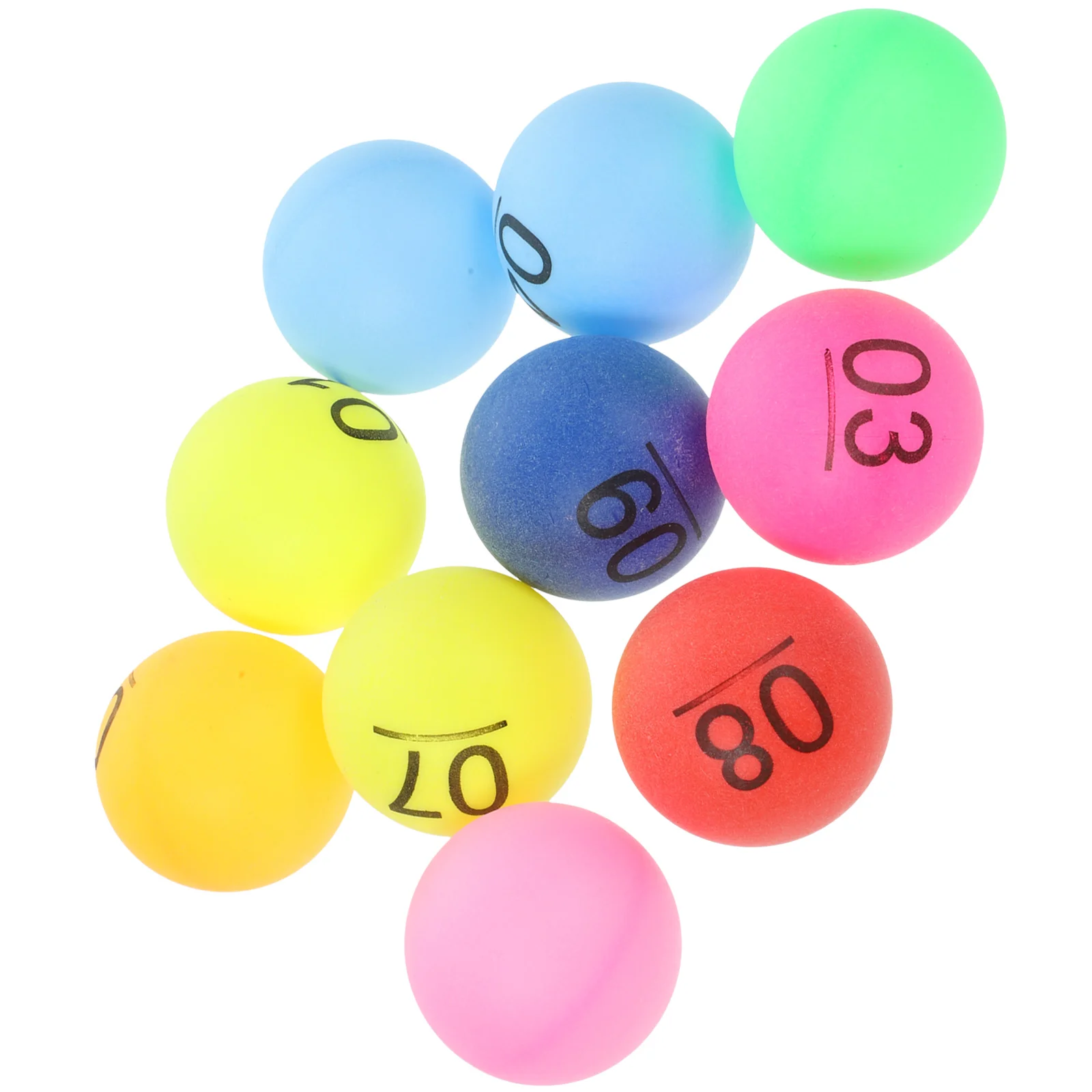 10 Pcs Color Number Ball Lottery Box Selection Party Lucky Draw Table Tennis Small Balls Props Game Plastic Activity