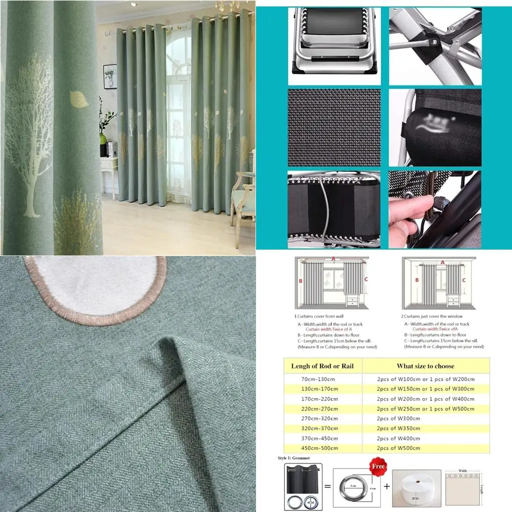 Zasłony zaciemniające od podłogi do sufitu w stylu nordyckim minimalistycznym, haftowane panele okienne zapewniające całkowitą ciemność.