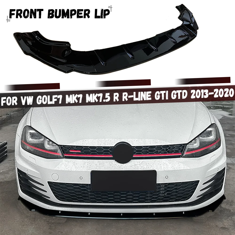 Car Front Bumper Lip Spoiler Splitter Diffuser Cover Body Kits For Volkswagen VW Golf7 MK7 MK7.5 R R-Line GTI GTD 2013-2020