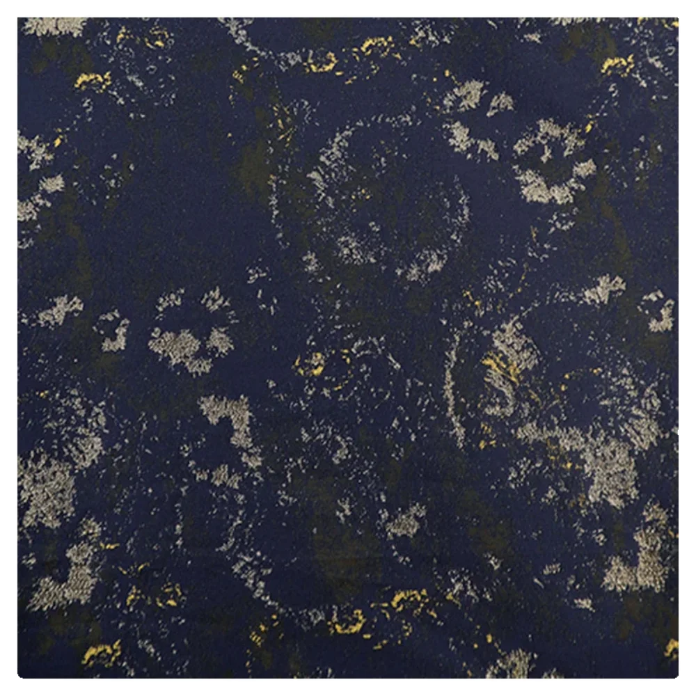 

Blue Gold Jacquard Fabric for Diy Sewing Dress Overcoat Bag Clothing Designer Fabrics Polyester Material Wholesale Cloth