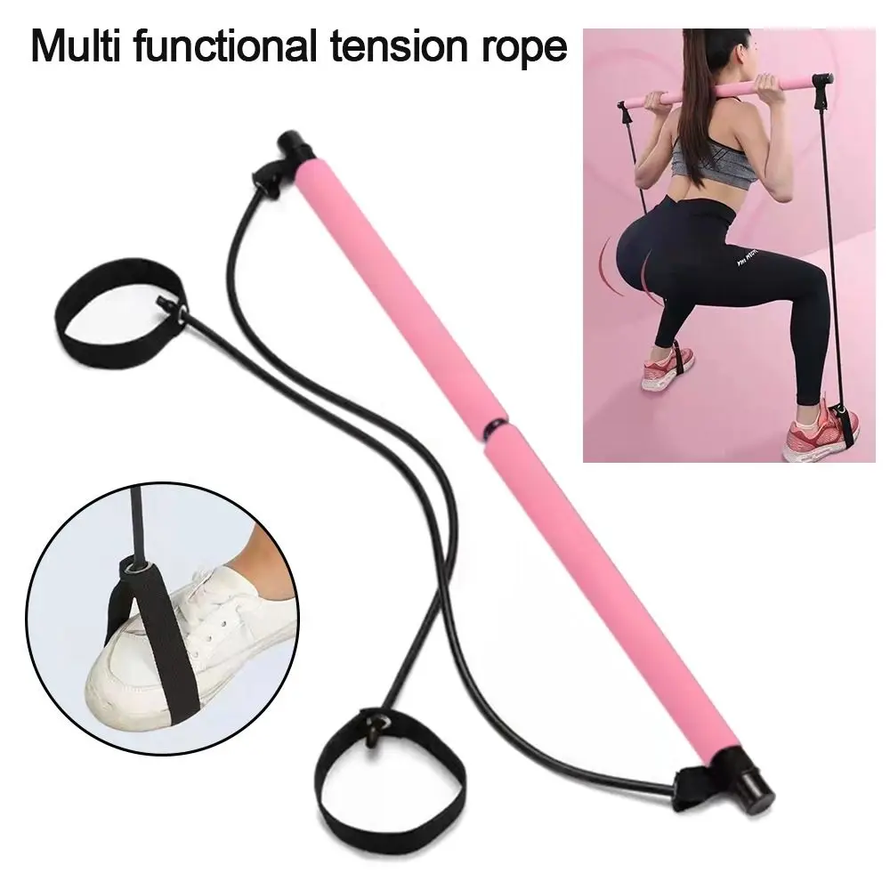 Elasticity Pilates Bar Durable Rod-shaped Fitness Stick Pedal Exerciser Yoga Equipment Stretch Belt Gym Body Workout