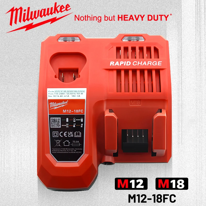 Original Milwaukee battery Quick Charger M12-18FC M18 M12 5.0AH 8.0AH High Performance Long Range Lithium Battery M18B5 M18HB8