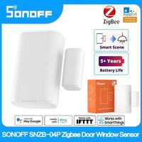 SONOFF SNZB-04P Zigbee Door Window Sensor Local Smart Scene Linkage Tamper Alert Home Security Works with Alexa Google Home