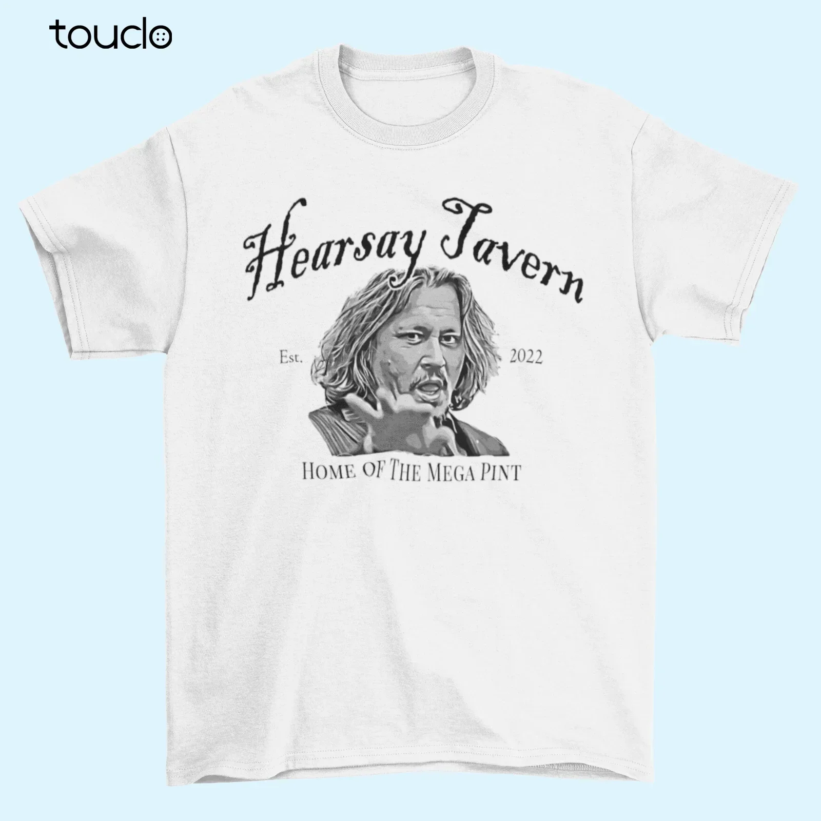 Hearsay Tavern, Home Of The Mega Pint Mens T-Shirt, Johnny Depp Hearsay