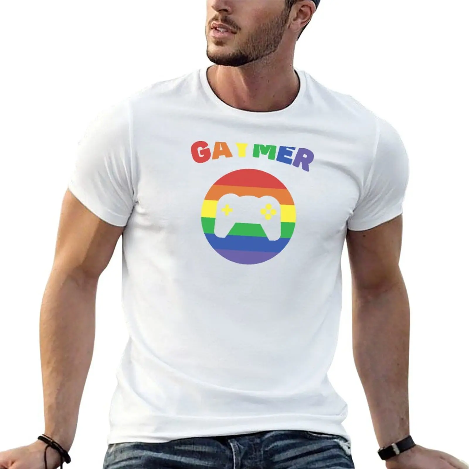 Gaymer Pride LGBT - Rainbow Flag Gay Lesbian T-Shirt man t shirt luxury t shirt man plain t shirts for man cotton T-shirt