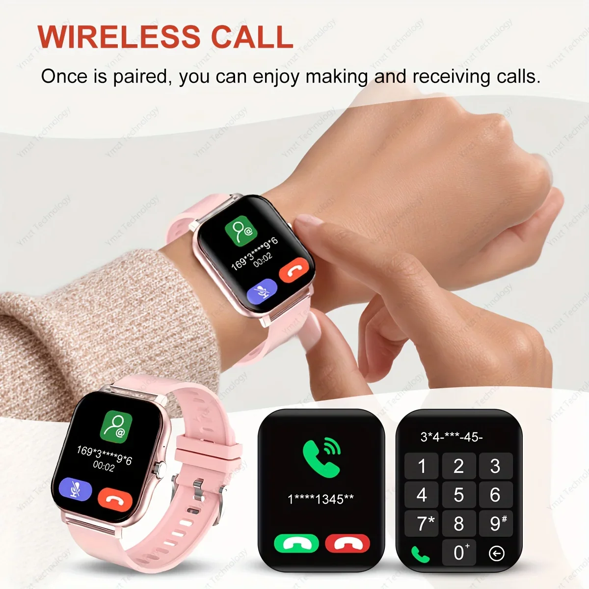 Smartwatch, Multifunctional with Call-Making/Answering, Step Counting, Calorie Calculation, Distance Tracking, Multiple Sports