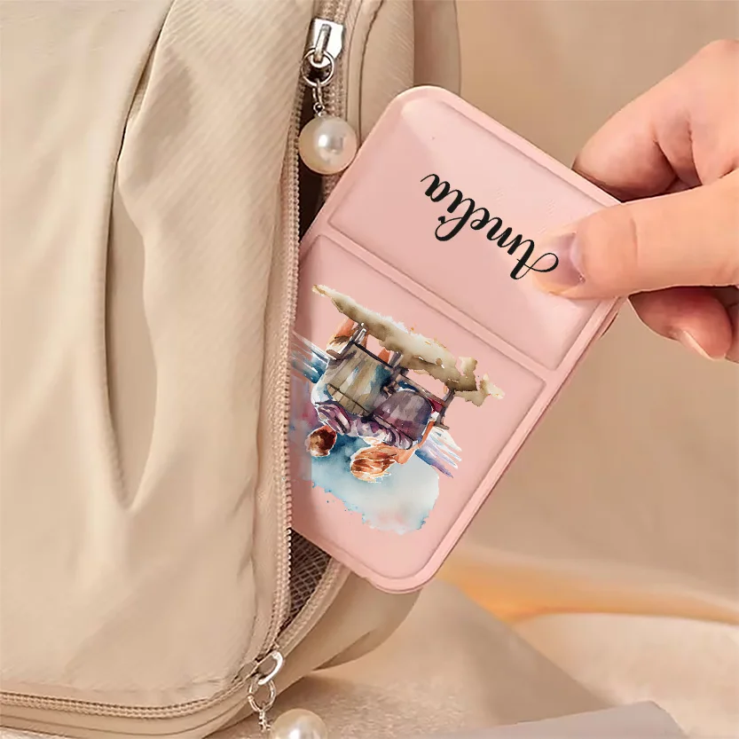 Personalized customization portable folding mirror makeup mirror desktop can stand upright cute animal pattern personalized gift