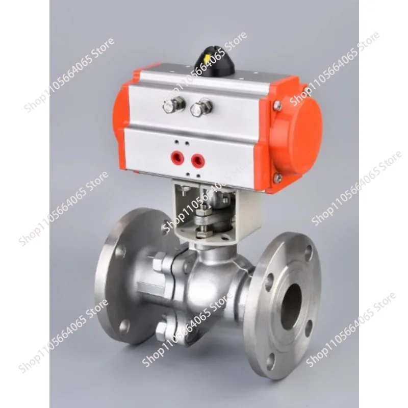 DN80  grade 300 stainless steel 304 double flange type 2-way 1pcs pneumatic ball valve