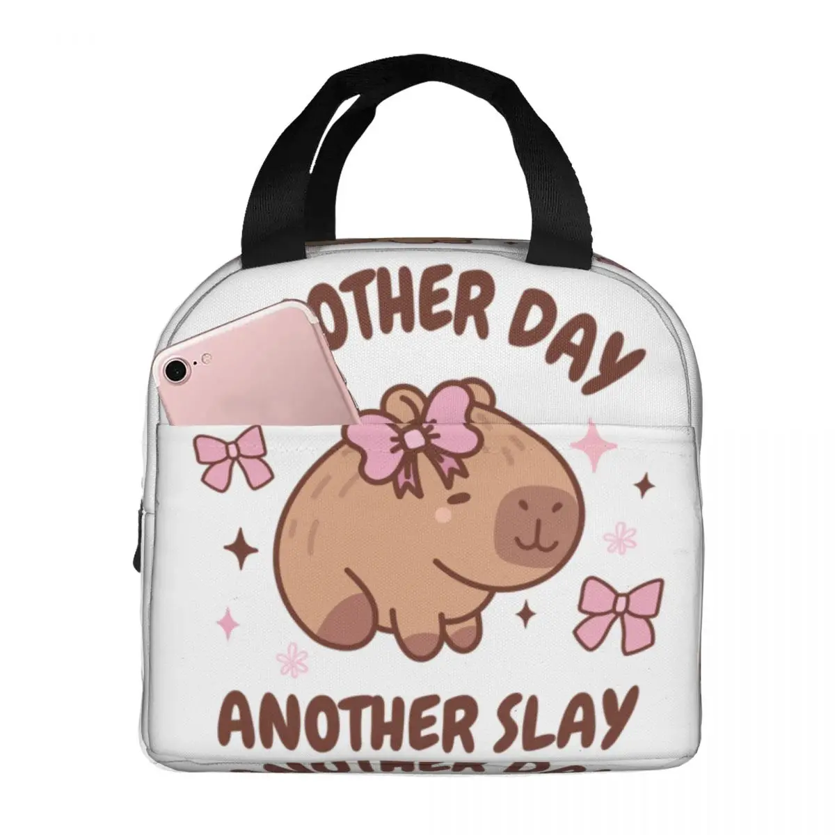 Another Day Another Slay Capybara Insulated Lunch Bags for Women Resuable Cooler Thermal Bento Box Work School Travel