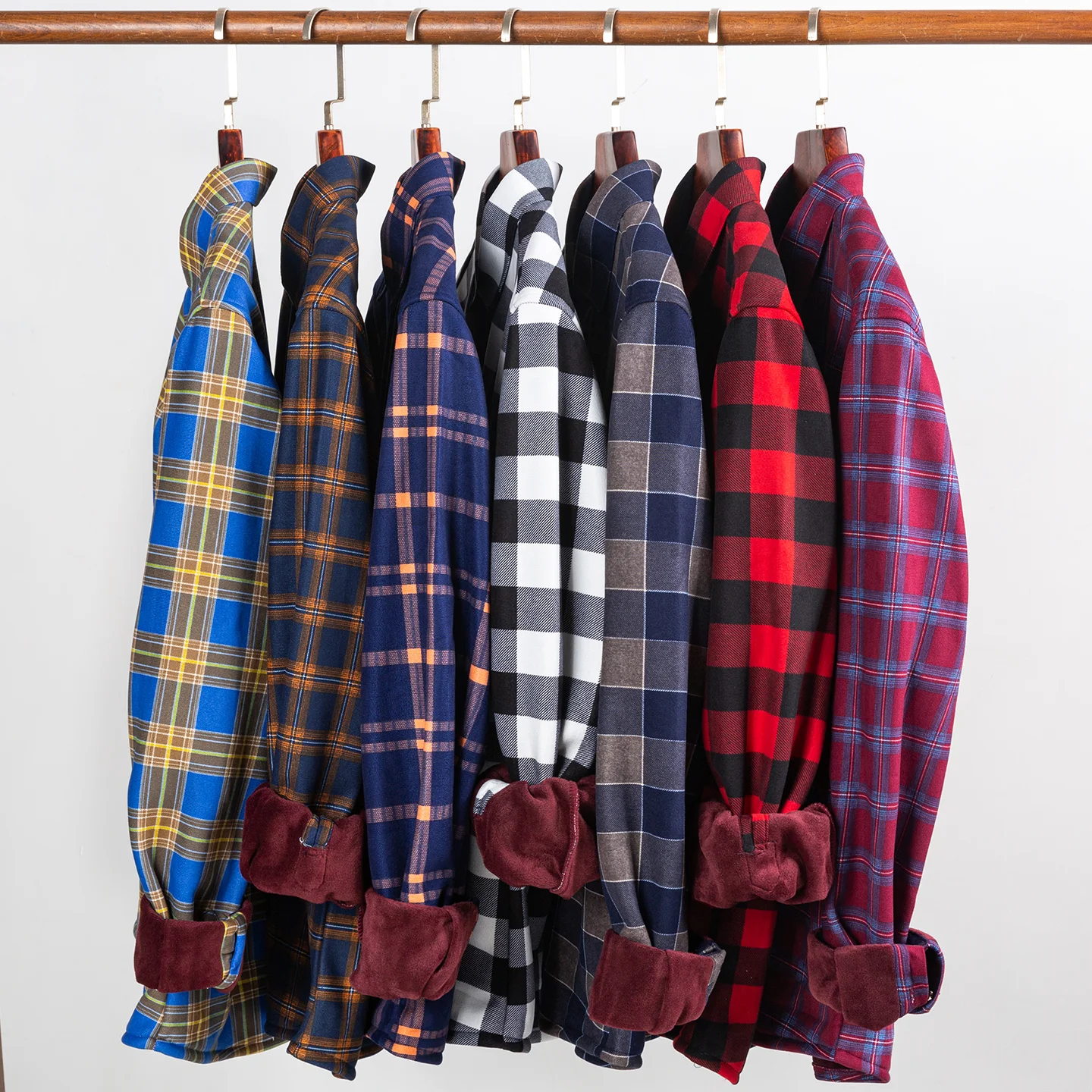 Camicie a quadri a maniche lunghe in pile double face da uomo Camicie comode resistenti al freddo di tendenza casual calde invernali spesse per uomo