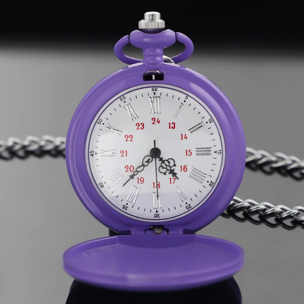 여러 가지 빛깔의 절묘한 녹색/핑크/보라색 흰색 디지털 디스플레이 석영 주머니 시계 빈티지 목걸이 남성과 여성을위한 시계 선물