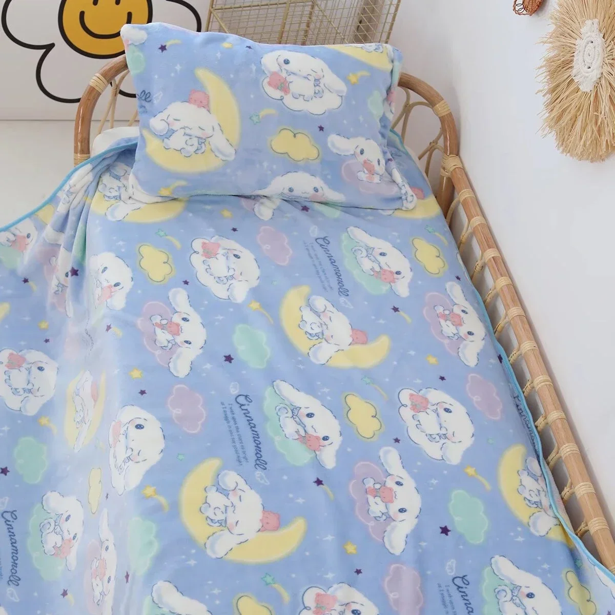 Manta de franela de dibujos animados Cinnamoroll, manta suave y cómoda para dormir, manta para siesta de estilo japonés, colcha para dormitorio, niñas y niños