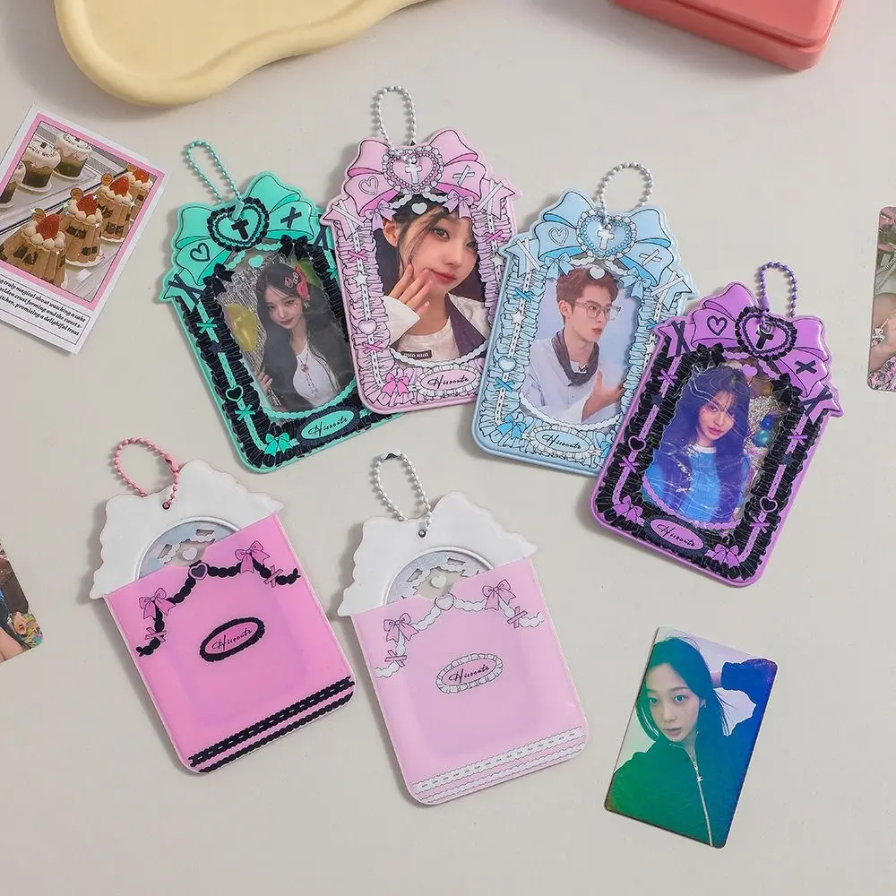 Butterfly Y2k Photocard Holder Cute Hanging Keyring Photo Card Cover INS Transparent Card Protector Sleeve Bus ID Card