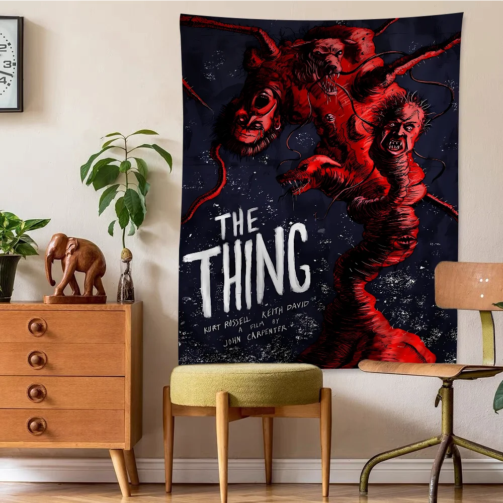 Movie The Thing Anime Tapestry Hippie Flower Wall Carpets Dorm Decor Wall Hanging Home Decor