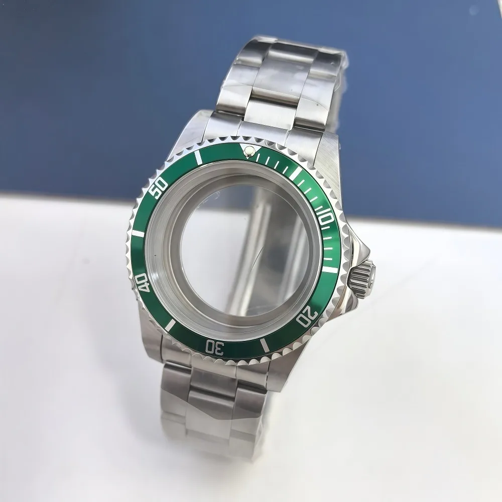 خمر 39.5 مللي متر ساعة حالة NH35 NH34 NH36 حركات الفولاذ المقاوم للصدأ الألومنيوم الحافة ساعة زجاجية مستديرة اكسسوارات