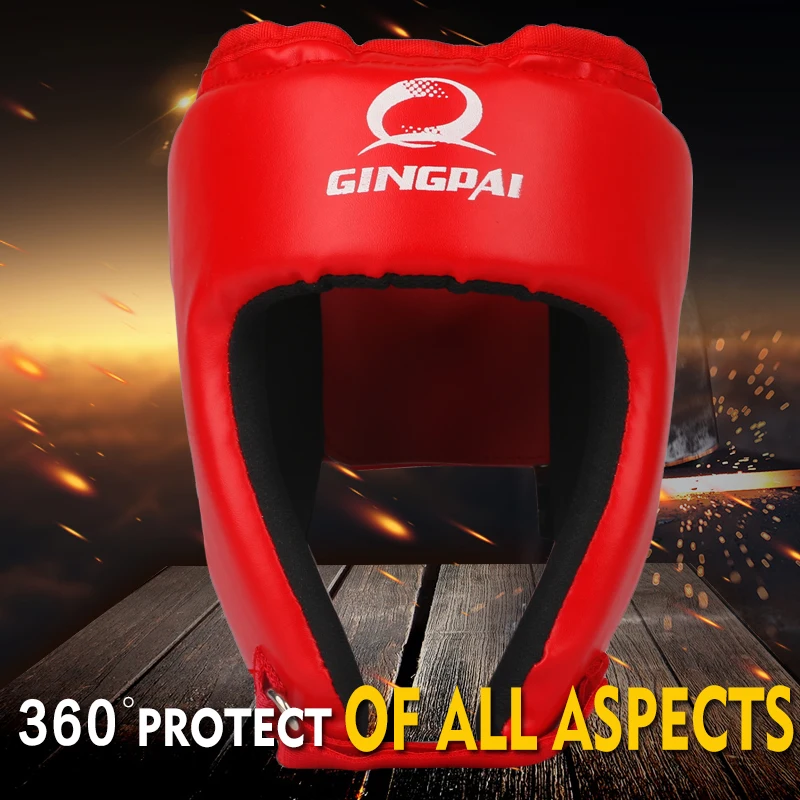 Full-covered Pu Boxing Helmet Kids Muay Thai Training Head Protector Sparring Boxing Headgear Gym Equipment Taekwondo HeadGuard